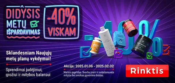 Didysis metų išpardavimas: viskam -40%