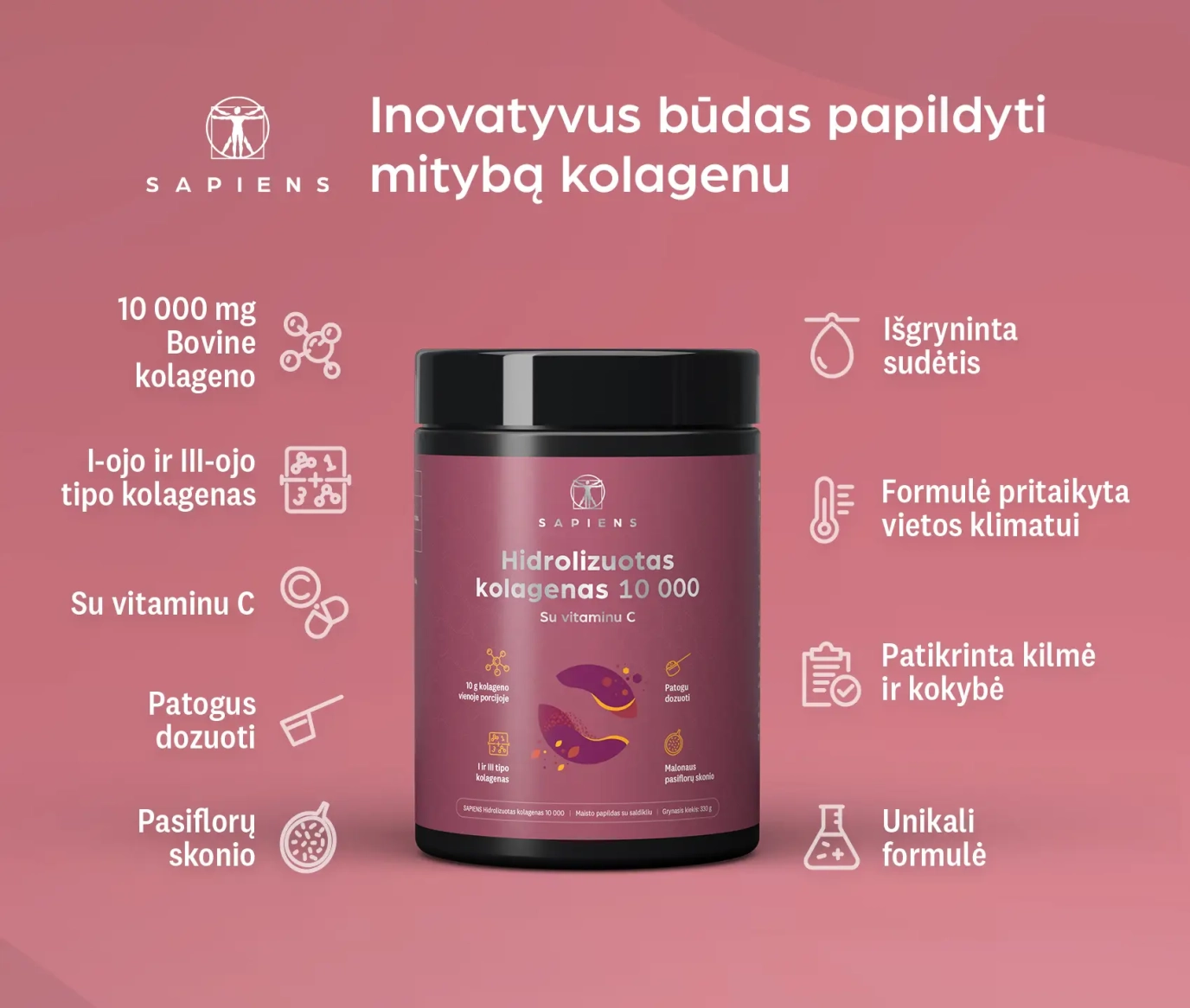 Grynas kolagenas (su vit. C)