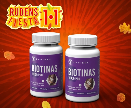 Biotinas 10000 PRO 1+1