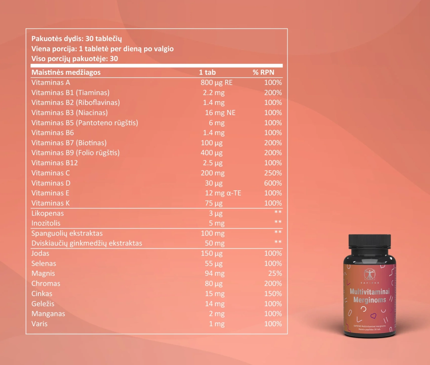 Multivitaminai merginoms 1+1