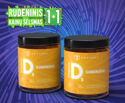 Vitamino D3 guminukai 1+1