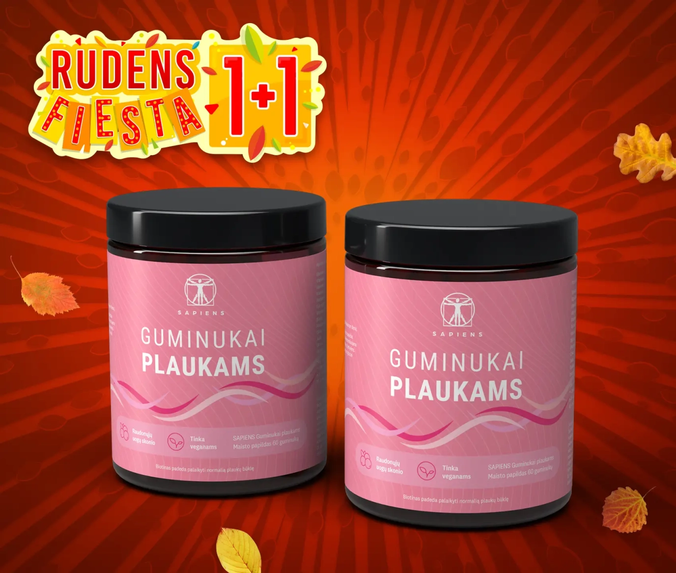 Guminukai plaukams 1+1