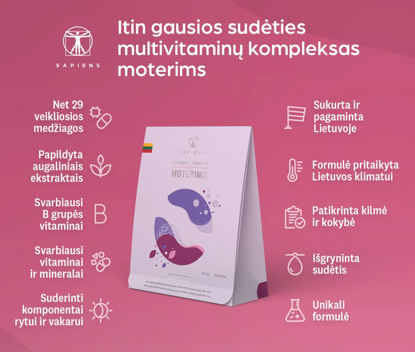 Multivitaminų kompleksas Moterims 1+1