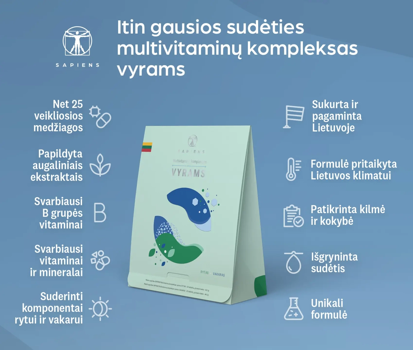 Multivitaminų kompleksas Vyrams 1+1