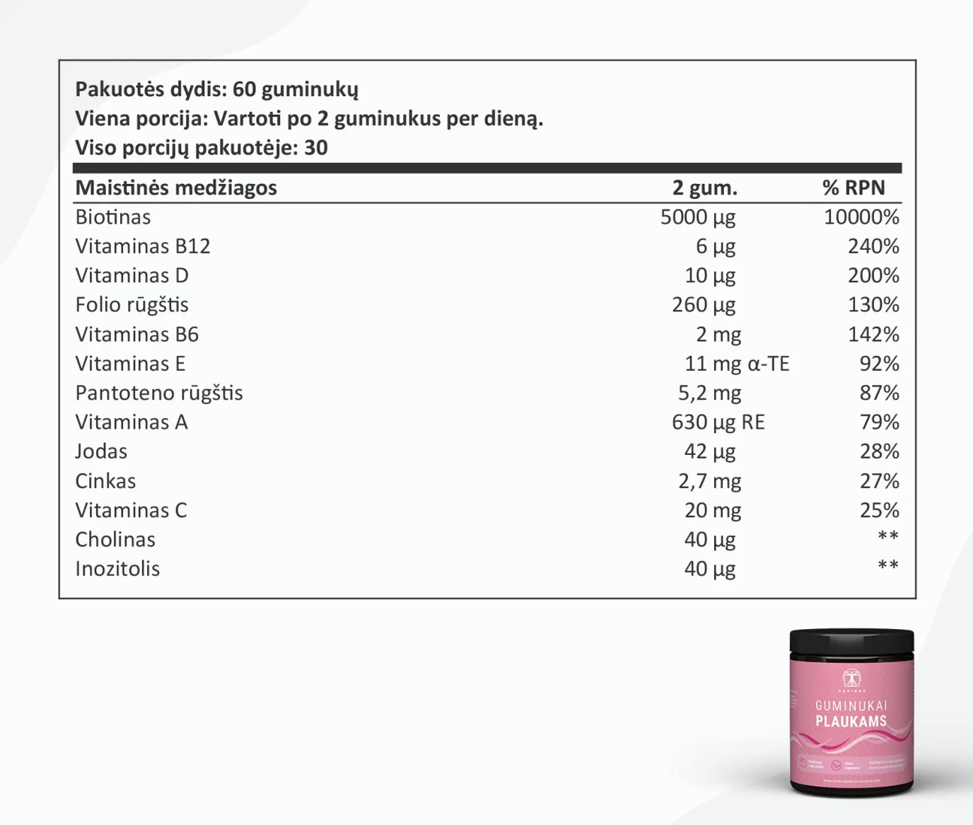 Vitaminų rinkinys grožiui