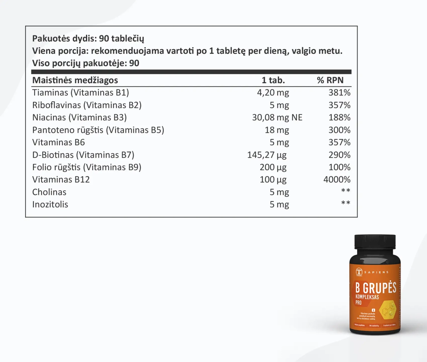 Vitaminų rinkinys nervų sistemai